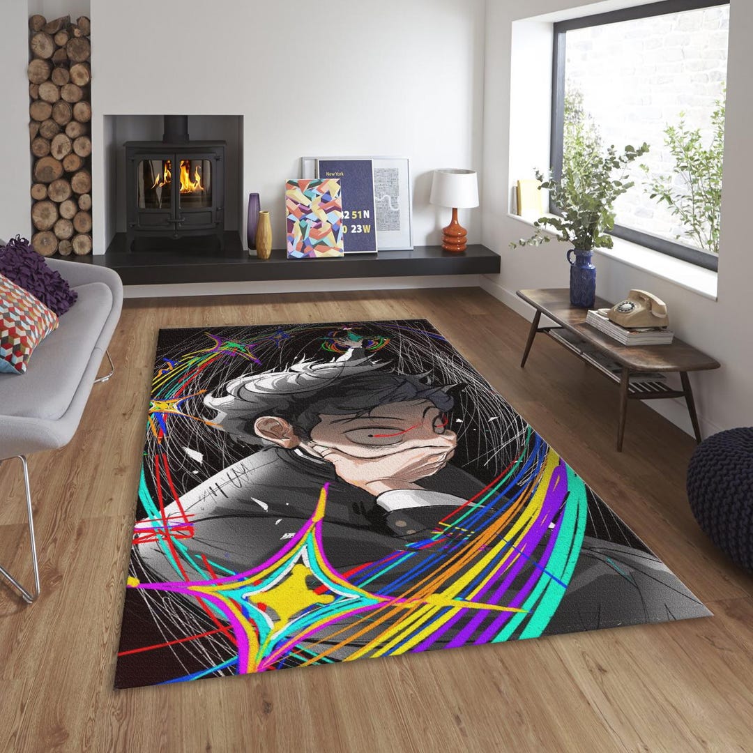 Mob Psycho 100 Rug, Shigeo Kageyama Art | ???% Mode Anime Decor | Esper ...