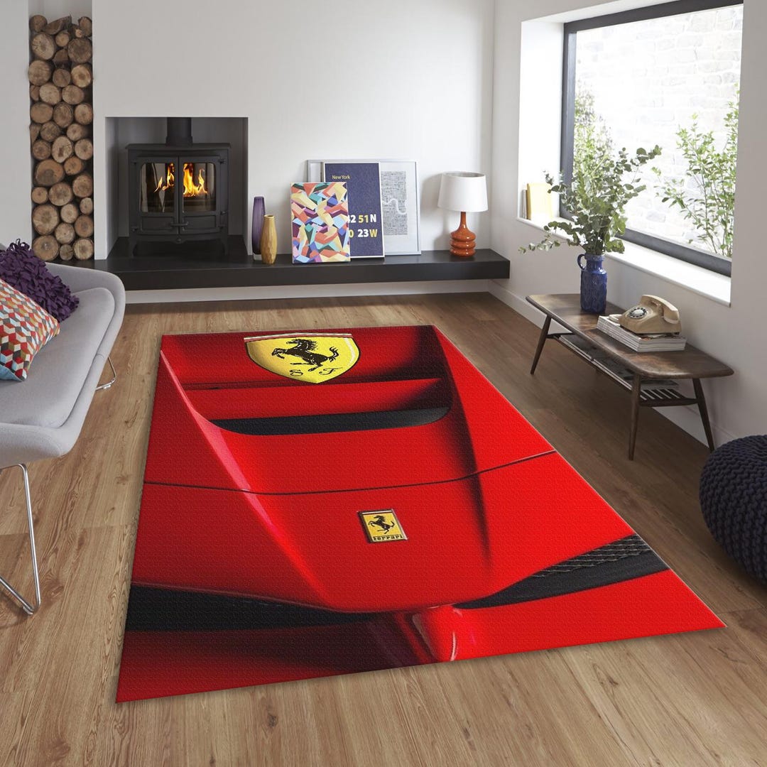 Ferrari Rug,team Ferrari,poster Car Rug,gift to Boyfriend,ferrari ...
