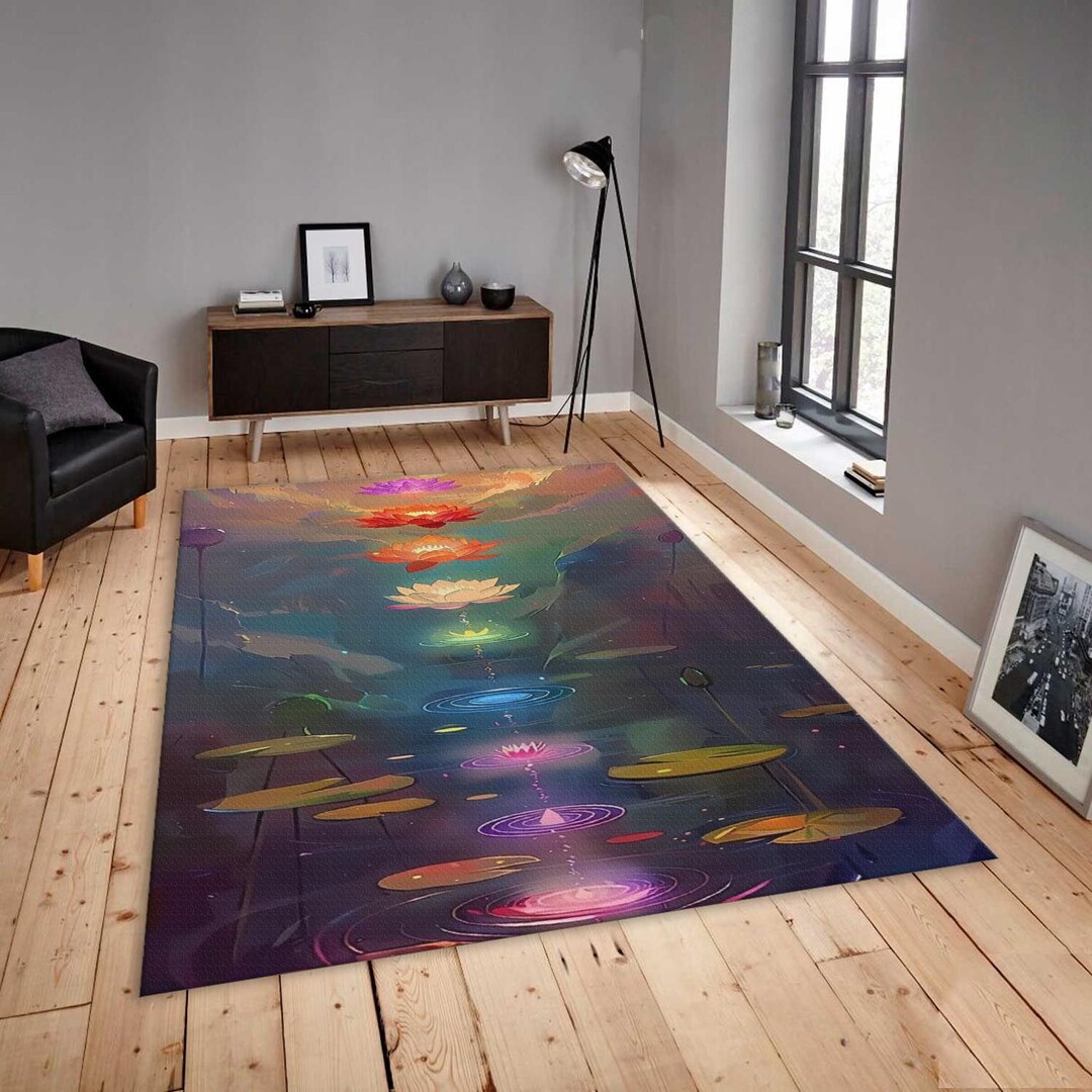 Zen Rug Patterns Chakra Lotus River Rug, Colorful Zen Meditation Carpet - Etsy