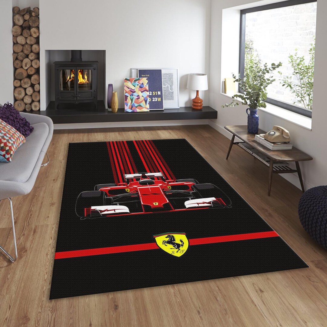Ferrari F1 Racing Car Rug, Custom Team Decor - Etsy