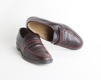 Mocasines de ItalianOxblood Vintage tamaño 9/E 42 hombres