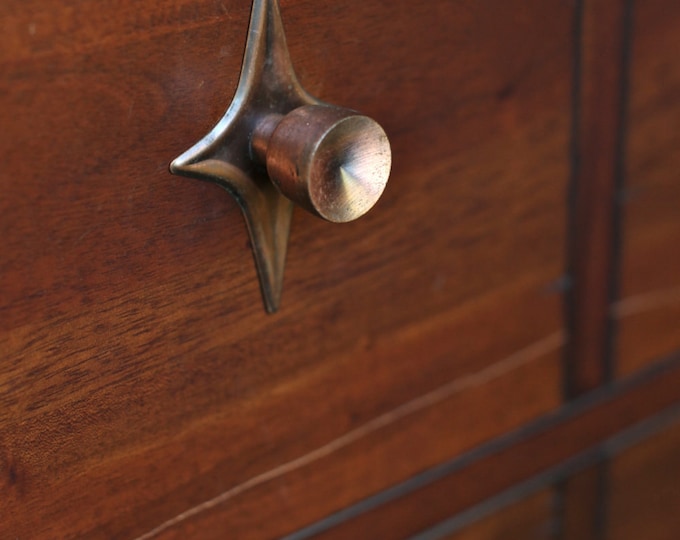 RESERVED Mid Century Modern Copper Hardware Set of Five Knobs Etsy