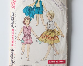 Vintage child's skirt, blouse and shorts size 2, Simplicity 4264