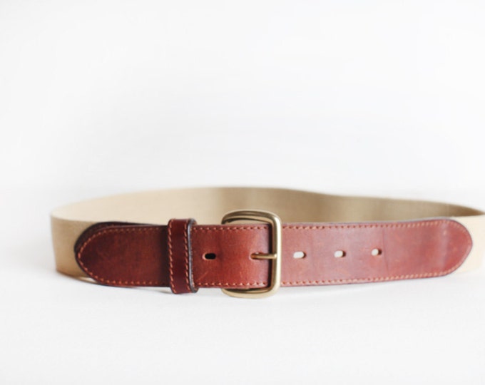 Size 30 Vintage Men's Cotton Stretch Belt With Leather Etsy