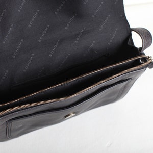 Vintage Black Leather Shoulder Bag, Crossbody Purse image 4