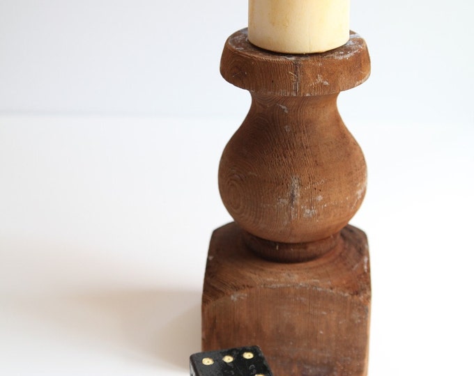 Brown Chunky Wooden Candle Holder Etsy