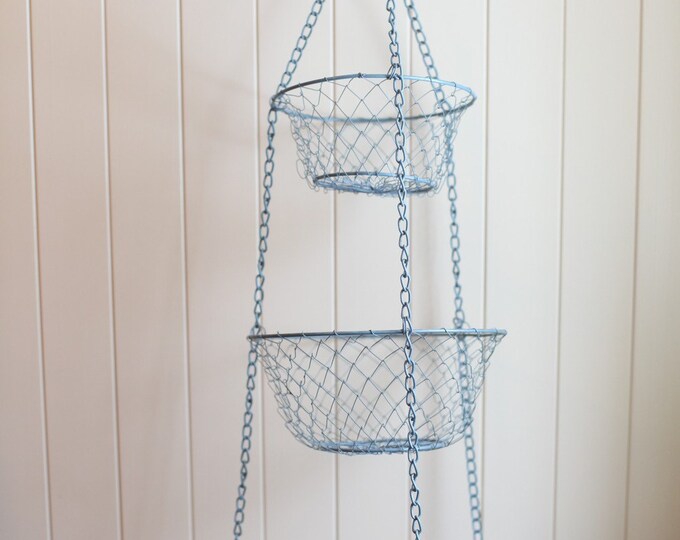Vintage Hanging Wire Baskets Etsy