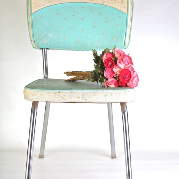 1950's Turquoise Vinyl Chair