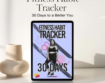 Fitness gewoonte-tracker | Afdrukbare pdf-planner | Trainingslogboek, maaltijd- en watertracker, ademhalingsoefeningen | Directe download (A4)