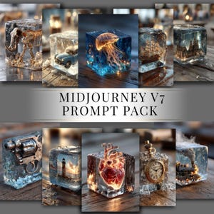 MidJourney V7 Prompt Ice Cube Art | Lost Objects in Ice | Hyper Realistic AI Art Prompt | Digital Download for Journaling & Wall Art