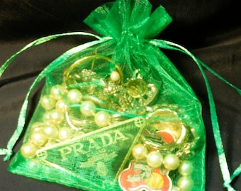 Vintage mystery, grab bags, necklaces, signed, earrings, brooches, fun to open, great gifts,   &quot;Mystery Grab Bag 4&quot;