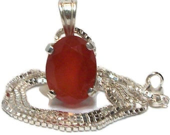 Carnelian pendant, orange jewelry, scalloped necklace, sterling silver, orange, gifts for mom, "Orange Marmalade"