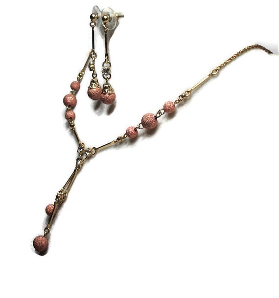 Just reduced, Vintage necklace set, rosetone y ne… - image 6