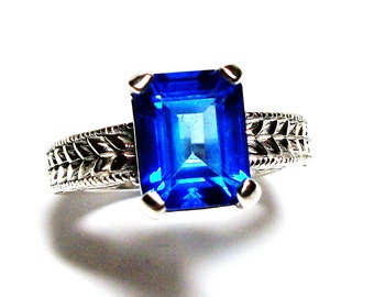 Swiss blue topaz, birthstone ring,solitaire ring, electric blue, engagement ring,  s 6 1/2   "Something Blue"