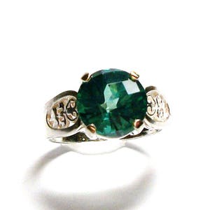 Green Topaz, Green Topaz Ring, Green Solitaire Ring , Anniversary