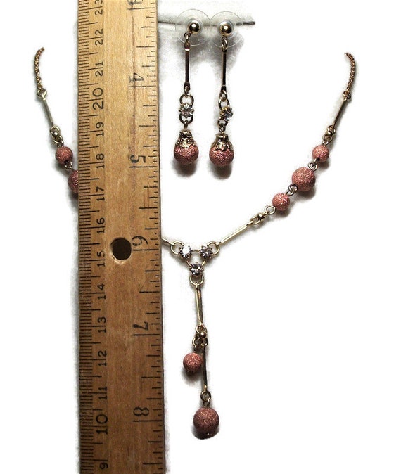 Just reduced, Vintage necklace set, rosetone y ne… - image 8