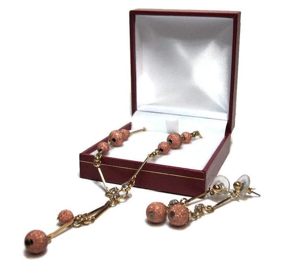 Just reduced, Vintage necklace set, rosetone y ne… - image 1
