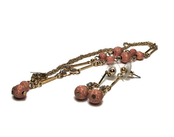 Just reduced, Vintage necklace set, rosetone y ne… - image 7