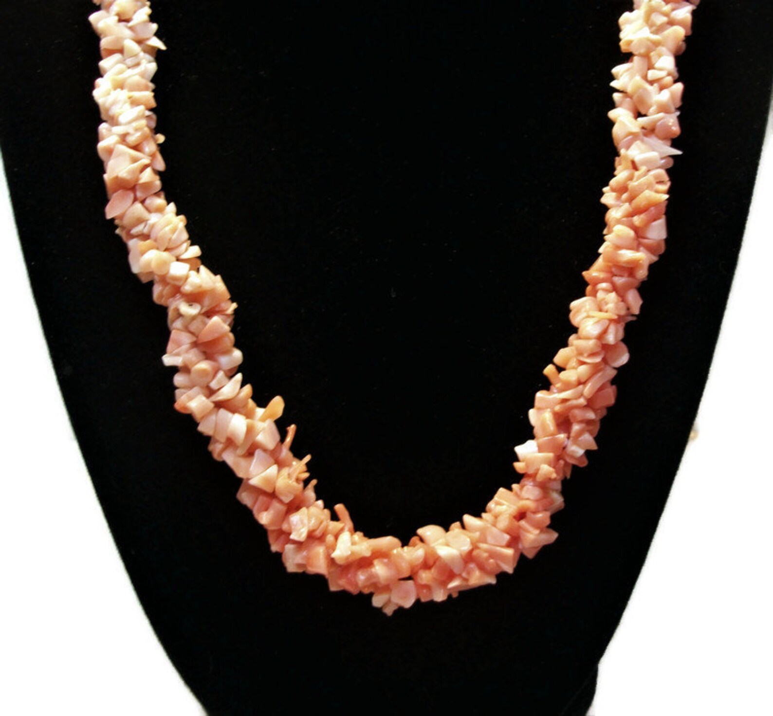 Vintage Coral Coral Chip Necklace Peach Stone Beachy Etsy