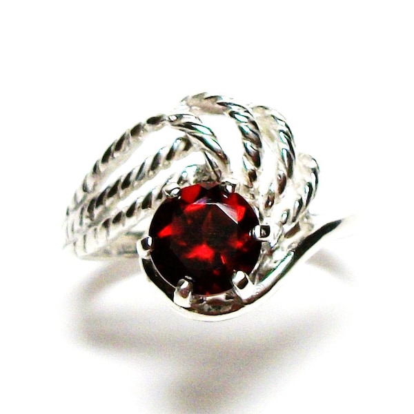 Granat, Granat Ring, Jubiläumsring, Verlobung, Mama Damen, roter Ring, s 5 3/4 "Candy Apple Red"