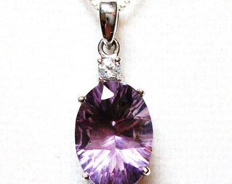 Fluorite pendant, purple pendant, purple necklace,    "Date Night"