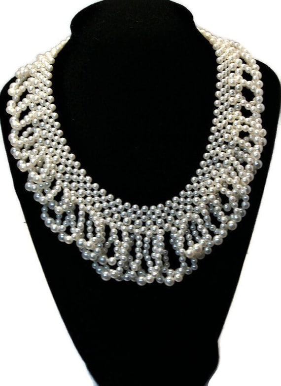 Vintage pearls, faux pearls, statement necklace, m