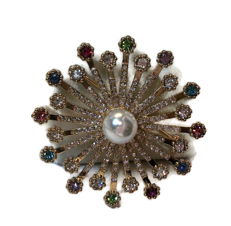 Vintage Pin Napier Pin Starburst Pin Christmas Pin Pearl - Etsy