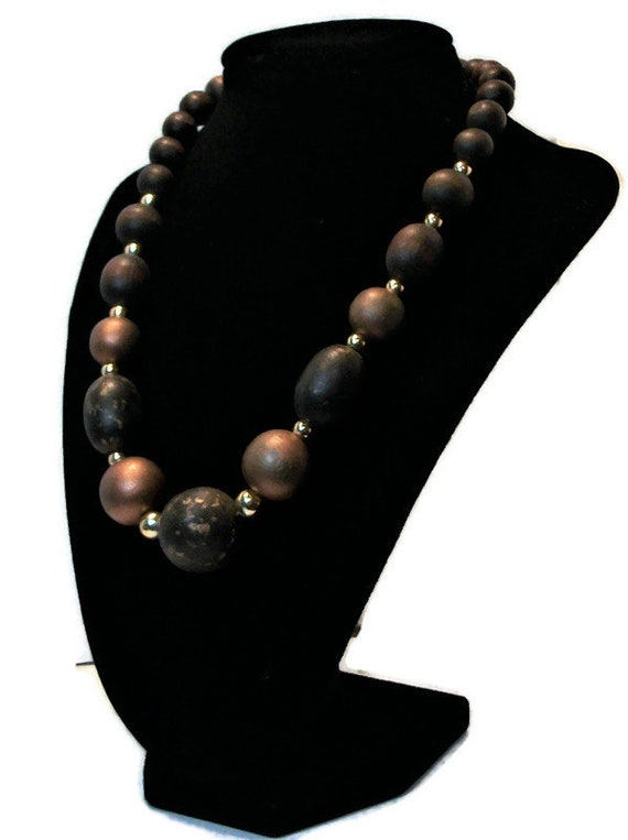 Vintage necklace, boho beaded, boho necklace,  br… - image 4
