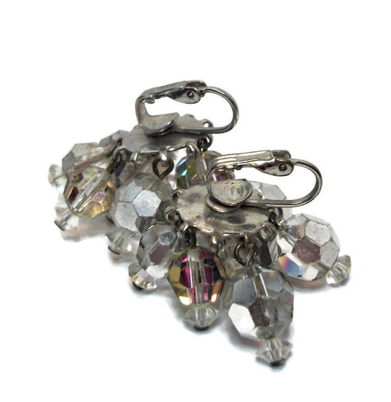 Vintage rainbow earrings, rainbow clip-ons, antiq… - image 4