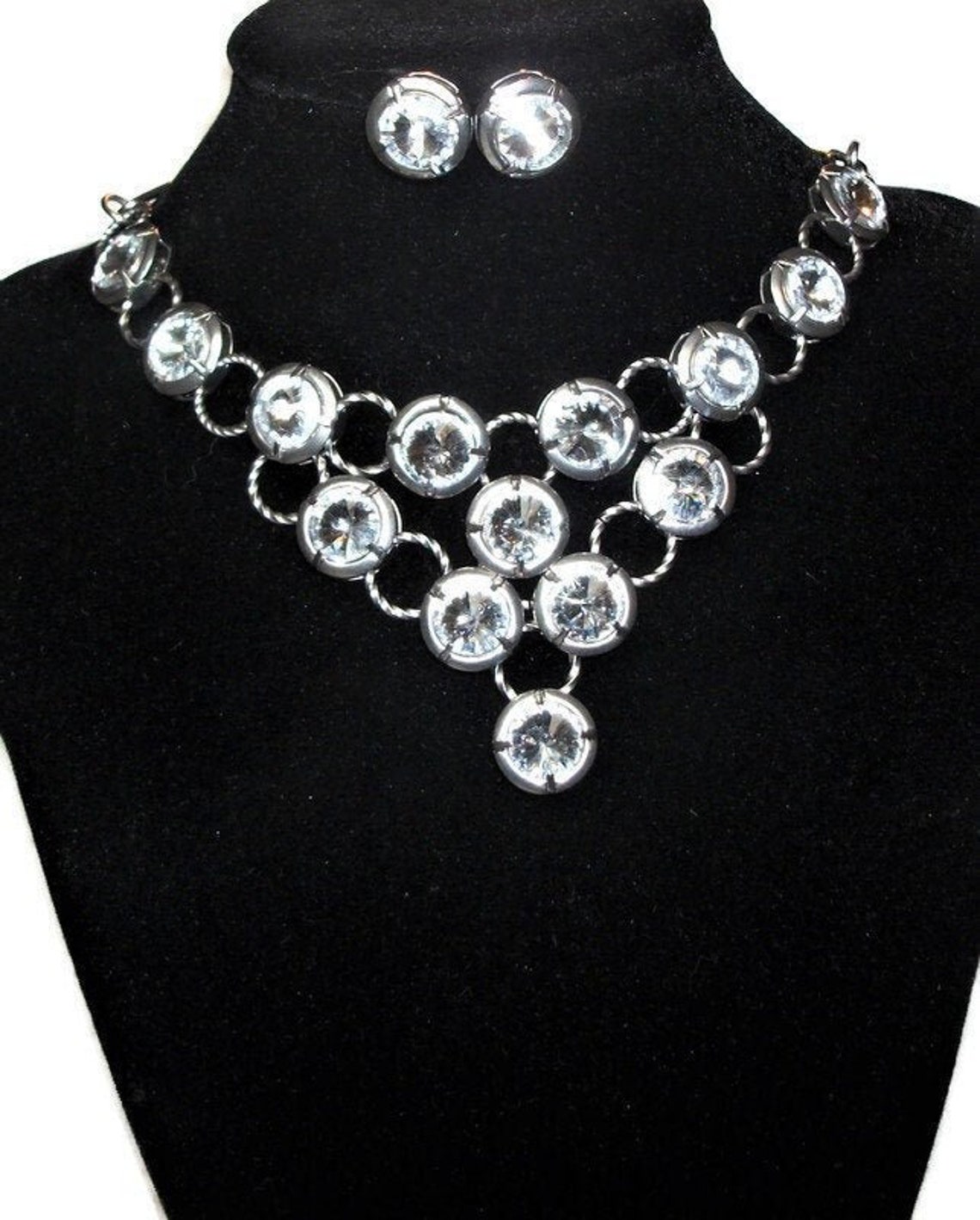 Vintage Bib Necklace Swarovski Crystals Necklace and Etsy