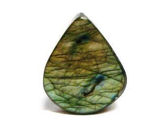 Labradorite, labradorite cab, green brown yellow,  jewelry making, jewelry supplies "Firefly"