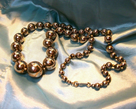 Vintage Dauplaise Carol Dauplaise Dauplaise Ball Necklace Silver Ball Beads Graduated Silver Beads silver Style Etsy