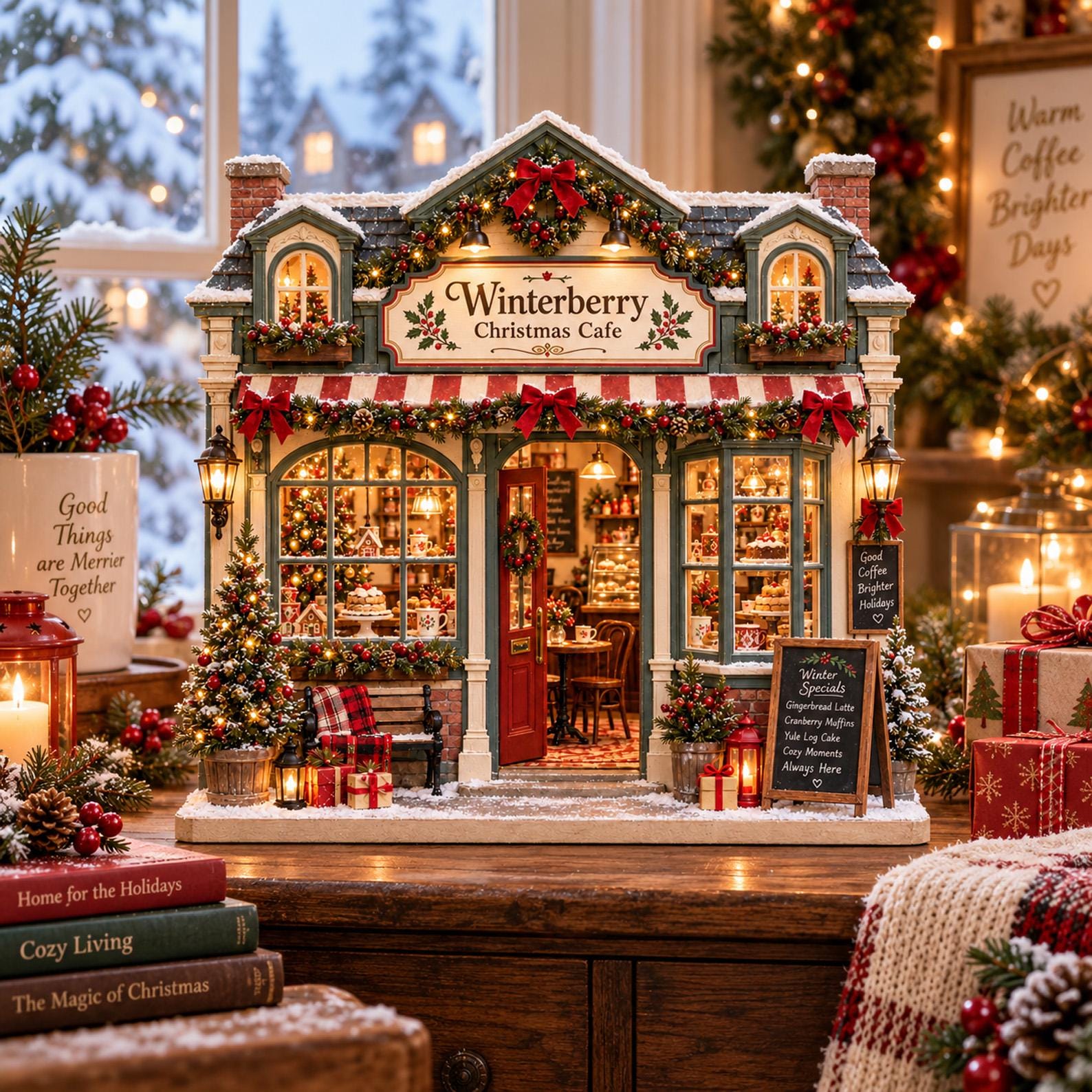 Christmas Village Coffee Shop - Etsy