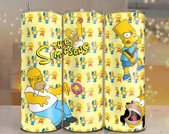 Tumbler Wrap ispirato al personaggio giallo PNG: design a sublimazione per tumbler sottile da 20 once (download digitale)