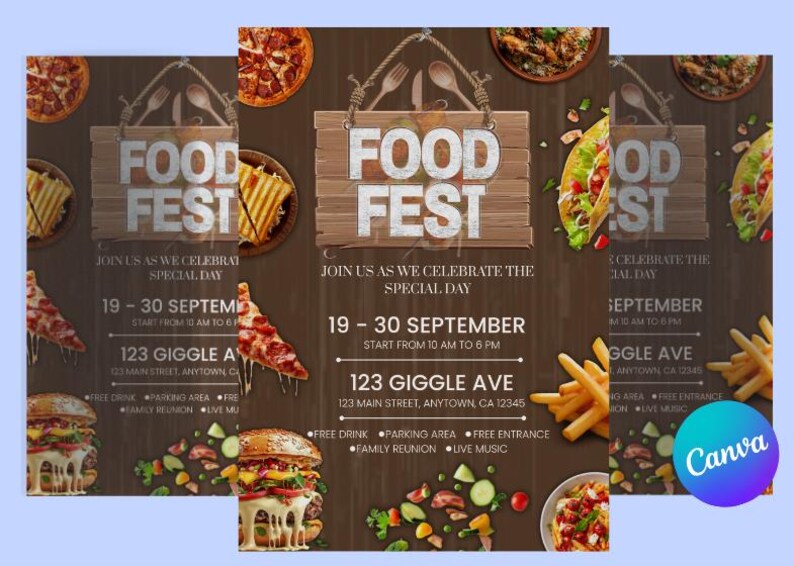 Editable Culinary Event Flyer | Canva Template | Gourmet Celebration ...