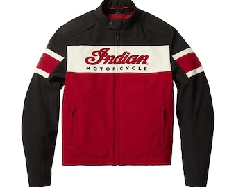 Indian Motorcycle Men's Madison Biker Jacket Motorbike Riding Softshell Jacket