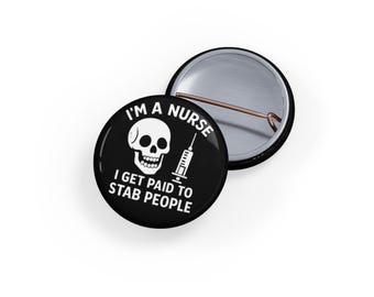Pin de humor de enfermera, insignia divertida de enfermera, regalo de enfermería, accesorios para el cuidado de la salud, pin con diseño de calavera