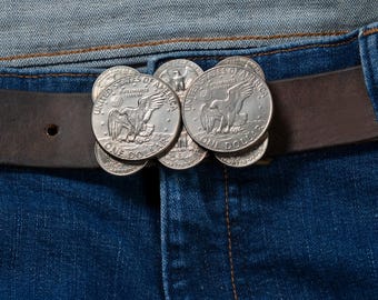 Western Gürtelschnalle aus echten US-Münzen für 3 cm breiten Gürtel