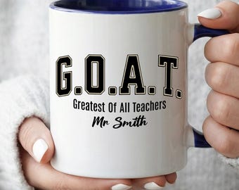 Gepersonaliseerde mok mannelijke leraar, keramische beste leraar koffiekopje, pensioen waardering cadeau, cadeau leraar terug naar school