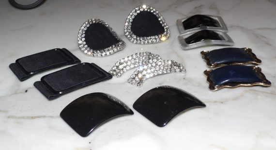 Lot of 6 Pair Of Vintage Shoe Buckles / Clips ~ R… - image 4