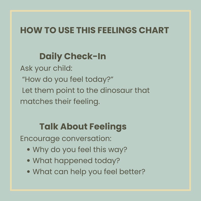 Printable Daily Feelings Chart for Kids | Dinosaur Emotion Chart | SEL ...