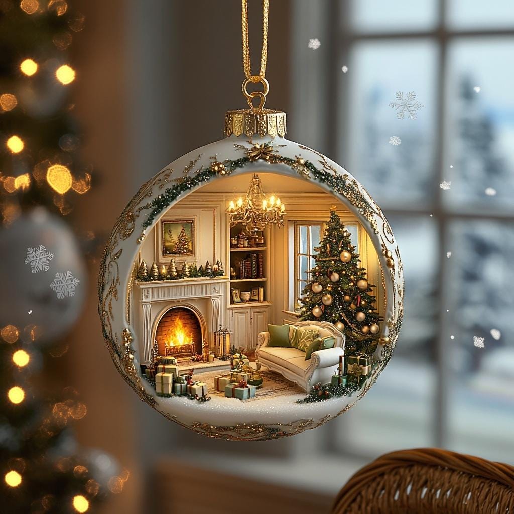 Treating Yourself to View with Cartoon Santa Claus on a Christmas Tree Ornament Wooden Decor Supplies (Christmas Ball)