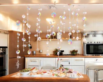 Transparent Bubble Garland Underwater Party Decor – Mermaid Birthday Streamers, Ocean Theme Wall Hanging, Baby Shower Backdrop Bubbles