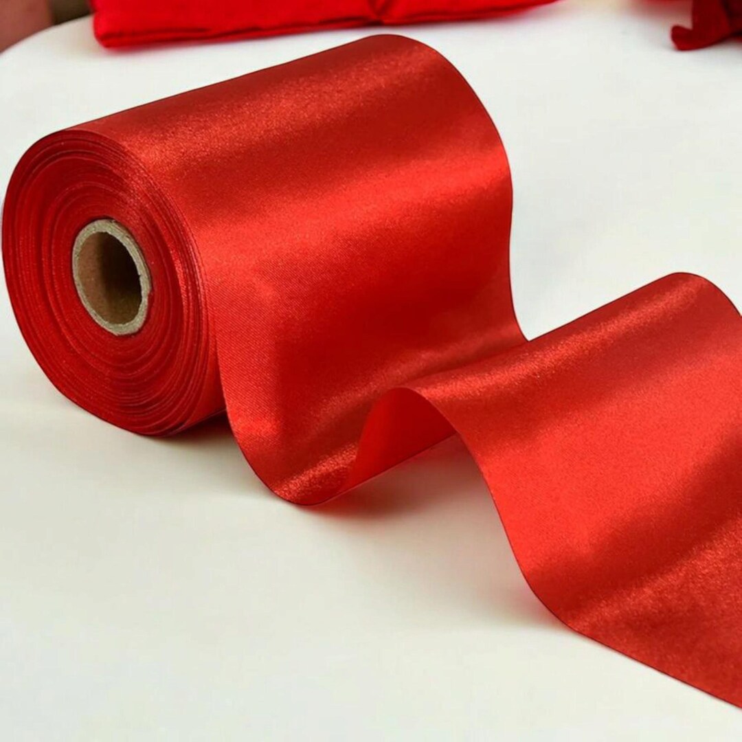Paper Ribbon Large Red Satin Ribbon Roll 4 Inch Wide – Grand Opening Ceremony Ribbon ...