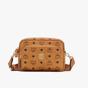 MCMレザーバッグ ラグジュアリー MCM コニャック クロスボディバッグ MCM風モノグラムショルダーバッグ デザイナーユニセックストラベルメッセンジャーバッグ 彼と彼女へのギフト