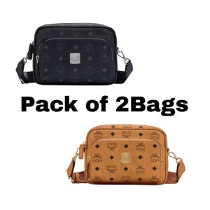 MCMレザーバッグ ラグジュアリーなMCMクロスボディバッグ MCM風モノグラムショルダーバッグ デザイナーユニセックストラベルメッセンジャーバッグ 彼と彼女へのギフト