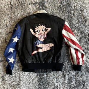 Betty Boop on Motorcycle Bomber Jacket - Etsy