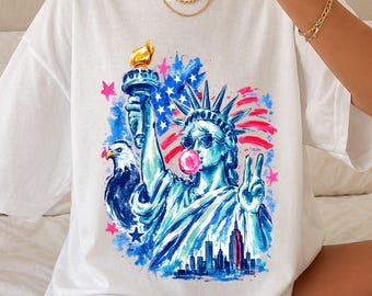 America 4th July Png Design, America 250 Png, 250 Anniversary Png, Watercolor Liberty Png, Patriotic Png, Preppy Statue of Liberty Image