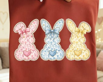 Easter Bunny Png, Coquette Easter Png, Floral Retro Easter Png, Easter Spring Bunny Png, Girl Easter Bunny Png, Easter Floral Pearls Png