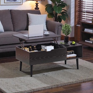 Lift Top Coffee Table: Modern Wooden Desk with Hidden Storage